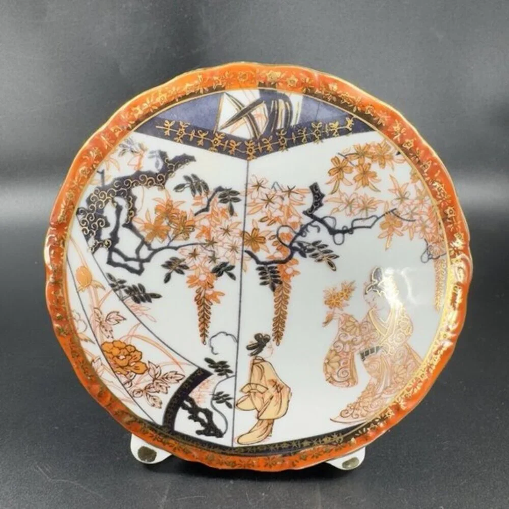 Vintage Saji Fine Porcelain Vase Vessel Amari Japanese Vase Floral Pattern Japan